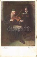 Stara piesn / Judaica art postcard. B.K.W.I. 624-5. s: Lazar Krestin (EK)
