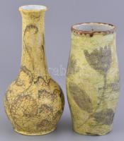 2 db Szilvásy mázas kerámia váza, jelzett, apró csorbával. m: 24,5 cm, 20,5 cm