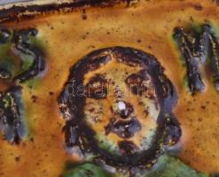 2 db Balczó Edit (1935-2010): samott fali dísz kerámia. Csokonai Vitéz Mihály, Ördög. Kézzel festett...