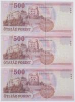 2011. 500Ft (3x) sorszámkövető "EA 6799187 - EA 6799189" T:I