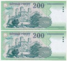 2007. 200Ft (2x) sorszámkövetők "FC 5778619 - 5778620" T:I