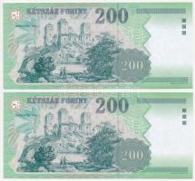 2007. 200Ft (2x) sorszámkövetők "FB 4457007 - 4457008" T:I