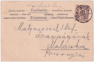 1901 Malacka, Malacky; vasútállomás. Díszített / Bahnhof / zeleznicná stanica / railway station. Dec...