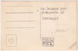 Brassó, Kronstadt, Brasov; Soc. Salvarea Brasov Ambulanta No. 1., Chevrolet / mentőautó télen / ambu...