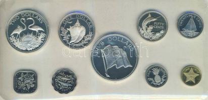 Bahama-szigetek 1975. 1c, 5c, 10c, 15c, 25c, 50c Ag, 1$ Ag, 2$ Ag, 5$ Ag összesen 9klf db, exkluzív ...