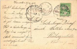 1908 Kismarton, Eisenstadt; Gasse, Buchbinderei und Papierhandlung / Deák Ferenc utca, Dick Ede köny...