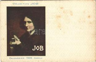 Collection Job. Calendrier 1906. / Smoking lady art postcard s: Duvocelle (EK)
