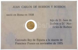 DN "Juan Carlos di Borbon y Borbon" modern mini Au pénz 100P címlettel, lezárt, eredeti mű...