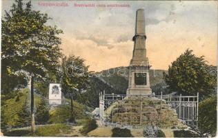 1918 Szepesváralja, Spisské Podhradie; Branyiszkói csata emlékoszlop, hősök síremléke (1919-ben felrobbantották) / military heroes monument of Pod Braniskom (exploded in 1919)