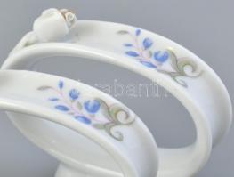 Hollóházi szalvétagyűrű készlet 6 db + 2 gyertyatartó. Kézzel festett, jelzett, hibátlan