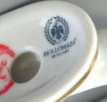 Hollóházi szalvétagyűrű készlet 6 db + 2 gyertyatartó. Kézzel festett, jelzett, hibátlan