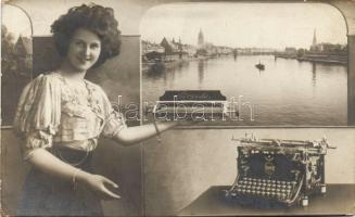 Frankfurt am Main with Typewriter commercial Photo