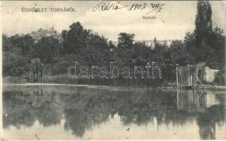 1907 Torna, Turna; vár, Halastó / lake, castle ruins