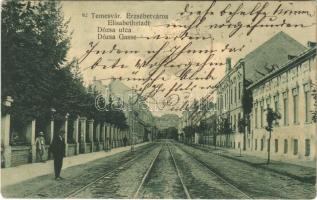 1914 Termesvár, Timisoara; Erzsébetváros, Dózsa utca / Elisabetin, street (Rb)