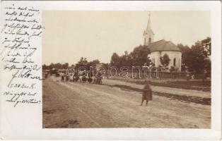 1915 Gyapju, Gepiu (Nagyvárad, Oradea); utca, templom / street, church. photo (Rb)