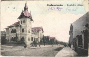 1918 Dicsőszentmárton, Tarnaveni, Diciosanmartin; Kaszinó és villasor / casino and villa alley (fa)