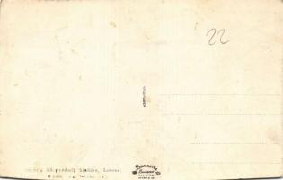 Losonc, Lucenec; országzászló, templomok / Hungarian country flag, churches (vágott / cut)