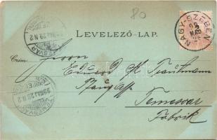 1899 (Vorläufer) Nagyszeben, Hermannstadt, Sibiu; Szász és román népviselet, Várlépcső, Kis tér / Sä...