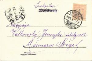 1900 Austro-Hungarian K.u.K. military art postcard, soldier with lady. litho