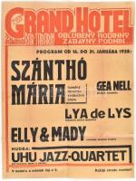 1938 Grand Hotel Bar Tabarin plakát, hajtott, 62×48 cm