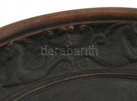 Fali dísztányér pár - Zenélő parasztok és bográcsozó parasztok. 
Öntöttvas, Dernő (szlovákul: Drnav...