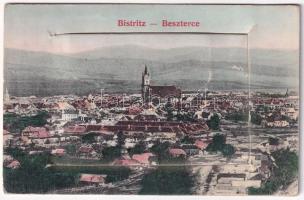1908 Beszterce, Bistritz, Bistrita; 10 képes leporellolap / leporellocard with 10 pictures (kis szakadás / small tear)