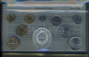 Franciaország 1980. 1c, 5c, 10c, 20c, 1/2Fr, 1Fr, 2Fr, 5Fr, 10Fr, 50Fr Ag összesen 10 klf db exkluzív FDC szettben T:1 Tanúsítvánnyal!