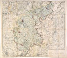 cca 1890 a Tisza-, Zagyva- és Tarna-töltések térrajza, 1:75 000, vászontérkép, 70×86 cm