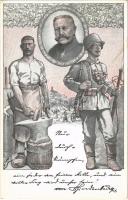 Hindenburg / WWI German military art postcard, soldier with gas mask s: Otto Flechtner (EK)