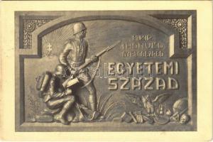 1934 M. kir. 1. honvéd gyalogezred egyetemi század emléktáblája / Hungarian military, memorial plaque (EK)