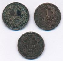 1885KB 1kr Cu "Középcímer" (2x) + 1891KB 1kr Cu "Fiume címer" T:2-,3
Adamo M4.1