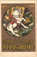 1914-1917 Zeichnet die Sechste Kriegsanleihe. Lith. Anst. A. Berger / WWI Austro-Hungarian K.u.K. military art postcard, war loan propaganda. litho s: M. Lenz (fl)