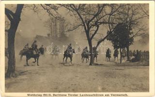Berittene Tiroler Landesschützen am Vormarsch / WWI Austro-Hungarian K.u.K. military, Tyrolean riflemen (EK)