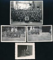 cca 1940 Katonai fotók, 4 db, 6×6, 6×9 és 9×12 cm
