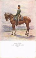 Offizier zu Pferd. K.K. Gendarmerie 1917 / WWI Austro-Hungarian K.u.K. military art postcard, gendarme officer (EK)