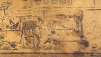 Koch Ernő (1898 - 1970): Templombelső. 
Jelzett: Koch Ernő 1943.
Réz nyomódúc. 48,5x33cm