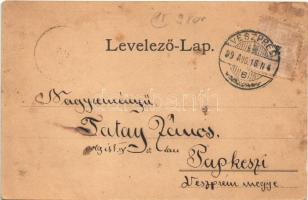 1899 (Vorläufer) Várpalota, Katolikus templom, zárda, városháza, Fehér Kereszt kávéház, Vasúti utca,...