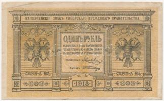 Orosz Polgárháború / Szibéria és Urál / Ideiglenes Szibériai Igazgatás 1918. 1R T:III Russian Civil War / Siberia and Urals / Siberian Provisional Administration 1918. 1 Ruble C:F