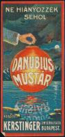 cca 1910-1930 Danubius mustár, Kerstinger Conservgyára Bp. litho számolócédula