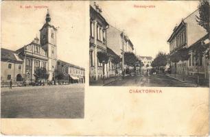 1914 Csáktornya, Cakovec; Római katolikus templom, Rákóczi utca / Catholic church, street view (EB)