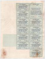 Fiume 1916. "Cserzőanyag-Gyár Részvénytársaság" részvénye 200K-ról szelvényekkel, szárazpe...