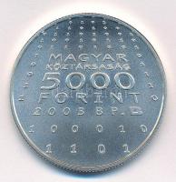 2003. 5000Ft Ag "Neumann János" kapszulában, tanúsítvánnyal, az MNB színes tájékoztatójáva...