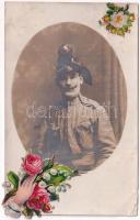 Osztrák-magyar első világháborús tüzér katona. Litho rátétek. Harkányi N. Fehértemplom / WWI K.u.k. military, artilley soldier. photo (r)