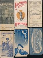 cca 1900-1920 6 db reklám számolócédula (Domino, Louis Francois & Co., Gróf Esterházy Ferencz, Haggenmacher, Adriatica), változó állapotban