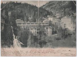 1899 (Vorläufer) Bad Gastein, Wandelbahn. Römmler und Jonas Nr. 2794. (29,5 cm x 23 cm) (bent til broken)