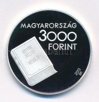 2013. 3000Ft Ag "Eötvös József" kapszulában, tanúsítvánnyal, az MNB színes tájékoztatójáva...