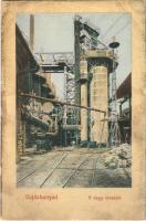 1912 Vajdahunyad, Hunedoara; Nagy olvasztó a vasgyárban. Kiadja Licker Viktor / melting site in the iron works, factory (Rb)