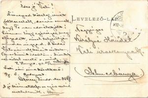 1912 Vajdahunyad, Hunedoara; Nagy olvasztó a vasgyárban. Kiadja Licker Viktor / melting site in the ...