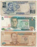 Fülöp-szigetek 1969-1997. 1P - 50P (5xklf) T:III,III- Philippines 1969-1997. 1 Piso - 50 Piso (5xdiff) C:F,VG