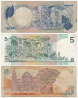 Fülöp-szigetek 1969-1997. 1P - 50P (5xklf) T:III,III-
Philippines 1969-1997. 1 Piso - 50 Piso (5xdi...